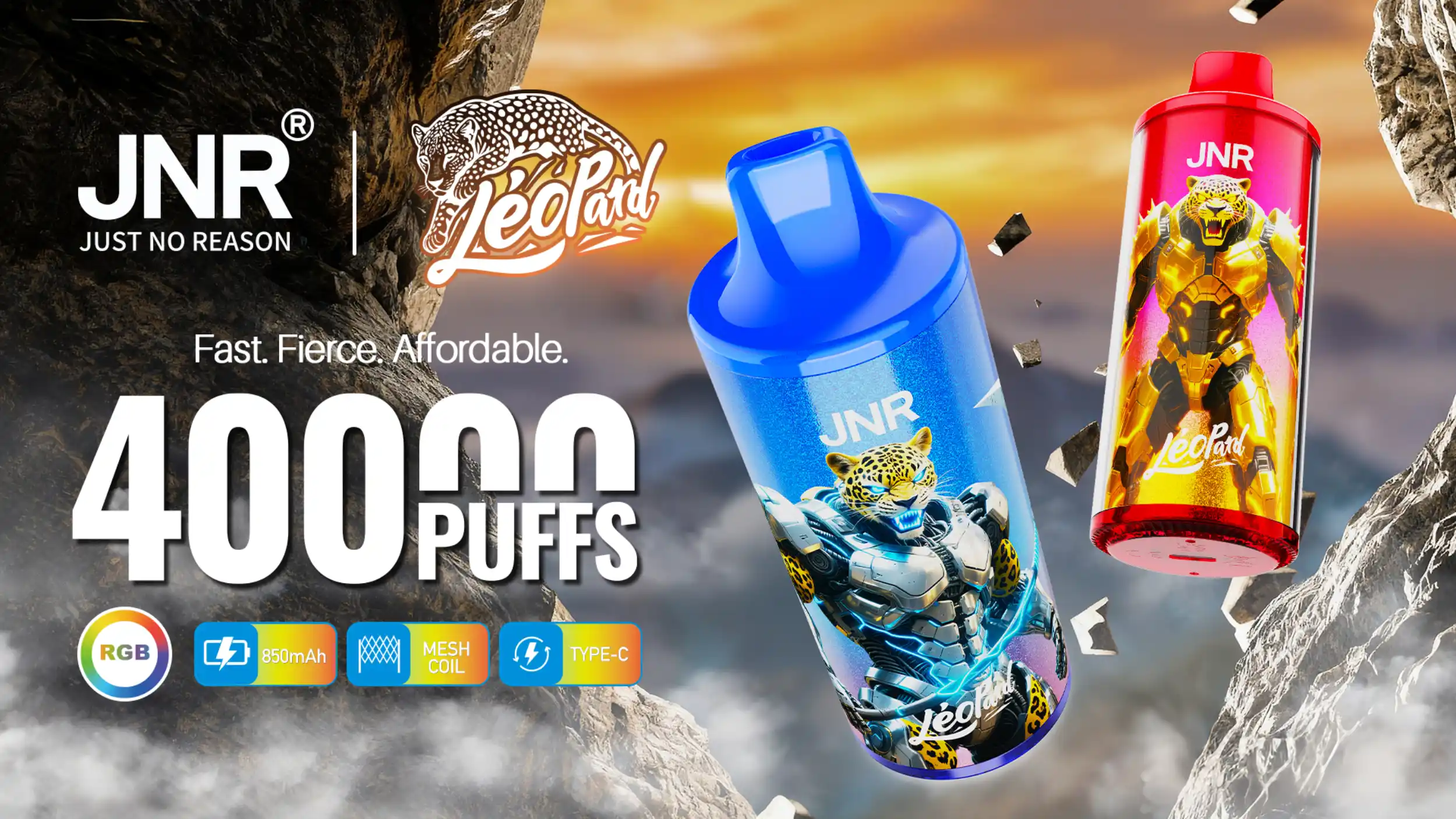 JNR L&eacute;opard 40K, Leopard vapes, 40k puffs, luxe e-sigaret, JNR vapes kopen.